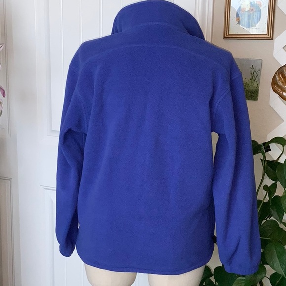 LL BEAN Polar Fleece Quarter Zip Jacket Large Pullover Coat 1/4 Blue Polartec - Picture 6 of 10